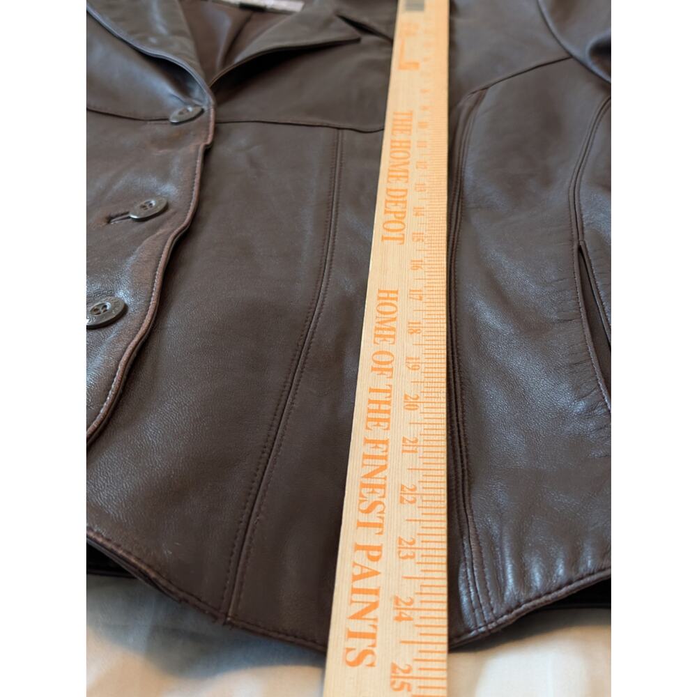 Vtg 90s Wilsons Leather Maxima Brown Leather Blazer Jacket XXL Plus Y2K Office - Picture 12 of 13